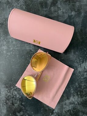 Escada Gold Mirrored Cat-Eye Sunglasses.